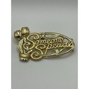 Danecraft Brooch Someone Special Flower Pin Gold tone Vintage Signed NOS